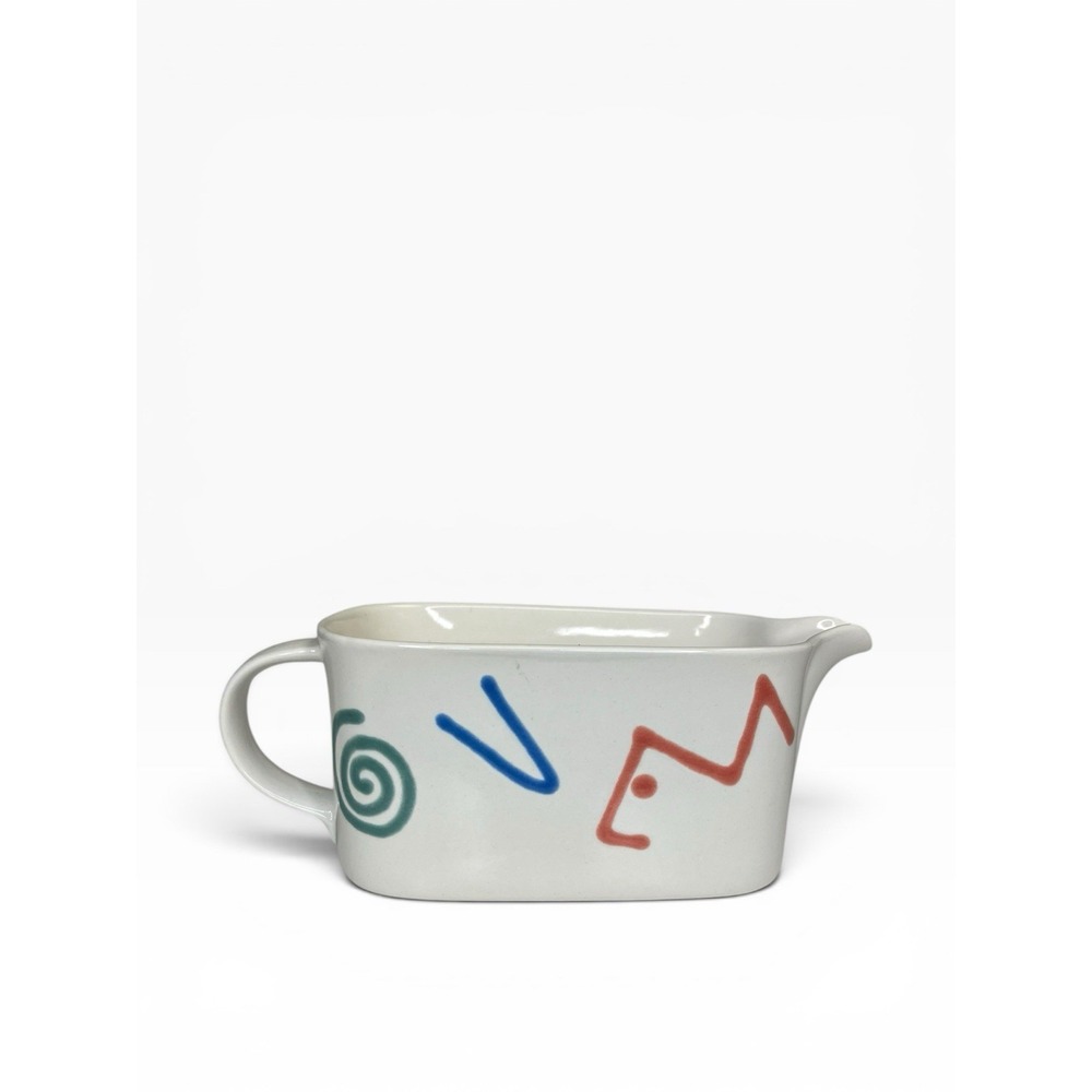 Mikasa Studio Craft CAD 94 Acrylics Gravy Boat 90s Y2K Memphis Post Modern Swirl